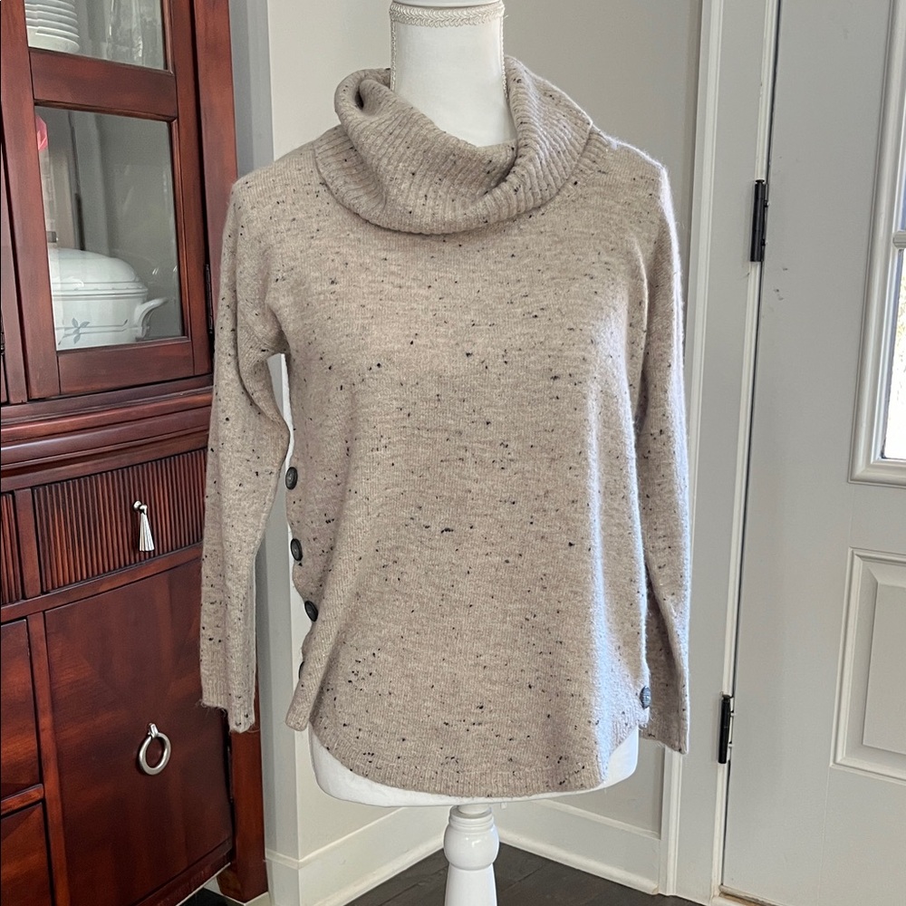 Elegant Cowl Neck Sweater - Light Brown